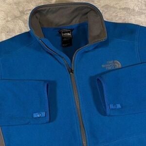North Face Polartec Fleece Jacket | Blue Gray Panel | Medium